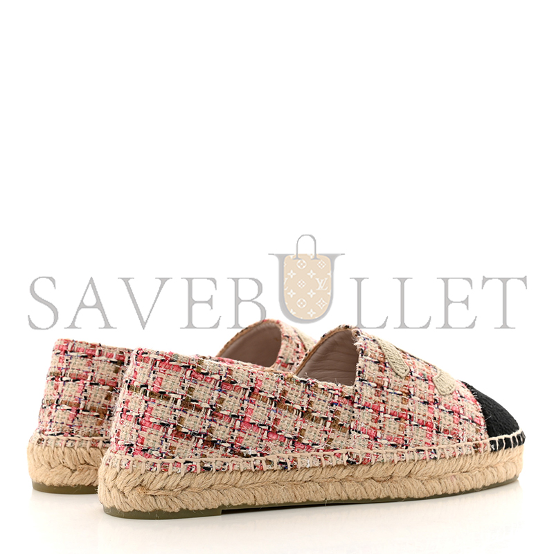Ch*el tweed cc espadrilles pink black g29762